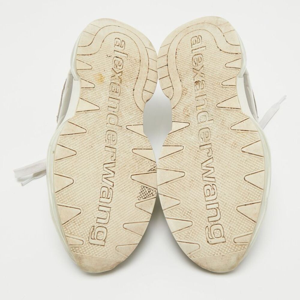 Alexander Wang Grey/white Pvc Suede And Leather Stadium Low Top Sneakers Size - Picture 6 of 7